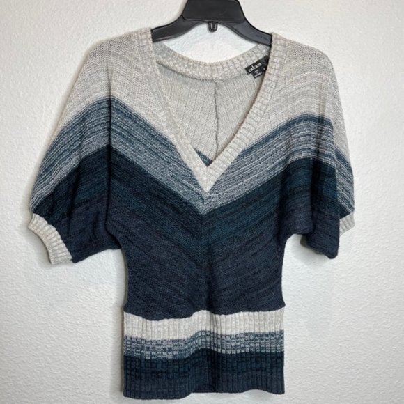 Takara Size Medium V-Neck Knit Sweater with Large Dolman Sleeves - Picture 1 of 10